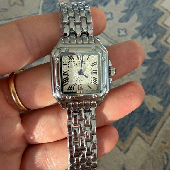 Panthere Classic Rectangle Stainless Steel Watch